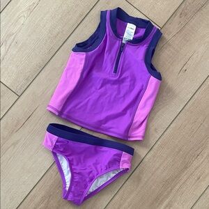 Kids LL Bean Swim Set UPF 50+ - Purple and Pink, Size 4
